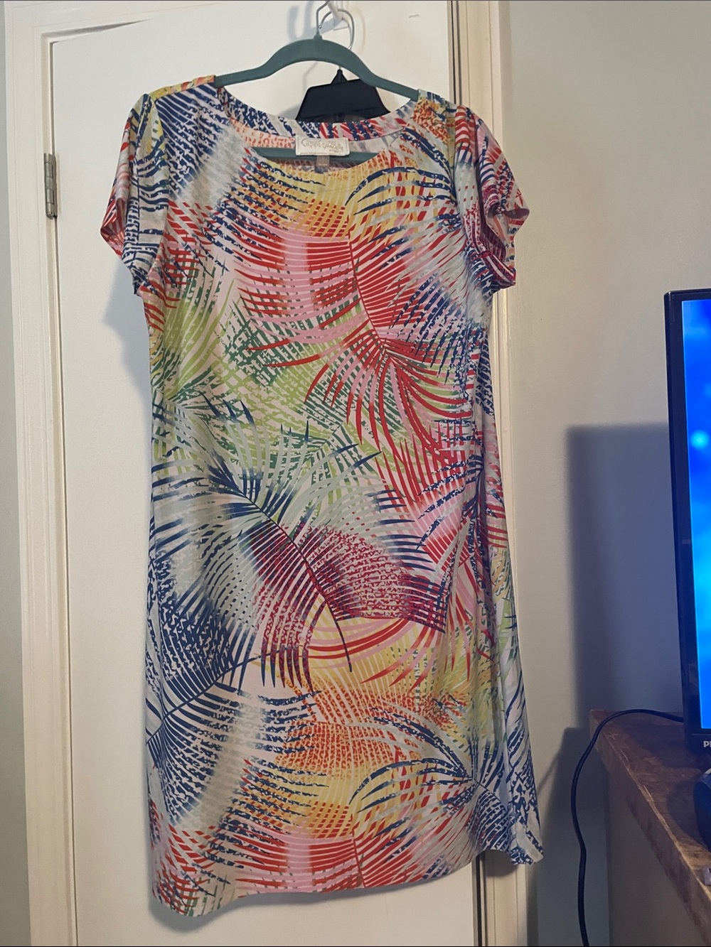 Pappagallo Multicolor Tropical Stripe Print Shift